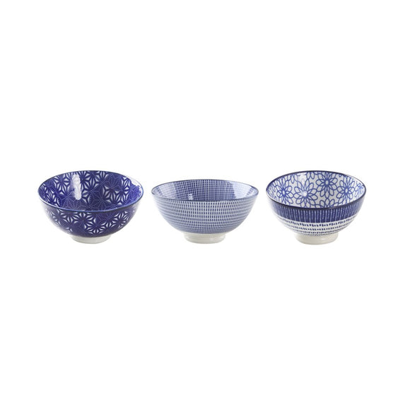 Cereal Bowls 12.5cm, Blue Assorted