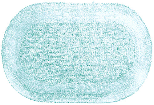Serene Oval Bath Mat, Aqua 18x28