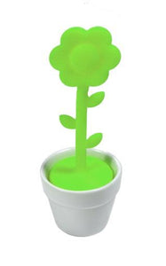 Silicone Tea Infuser, Green Flower in Pot