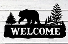 Bear Image "Welcome" Metalwork