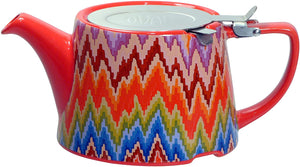 Kaffe Fassett Teapot, Flame Stitch 4 Cup
