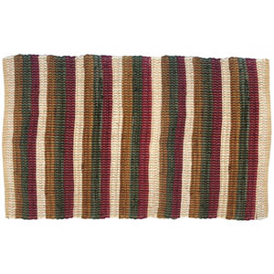 Floor Mat, Ribbed Chindi Cotton 30x48" Autumnal Stripe