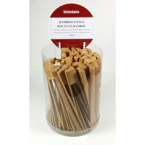 KitchenBasics Mini Bamboo Tongs, 6"