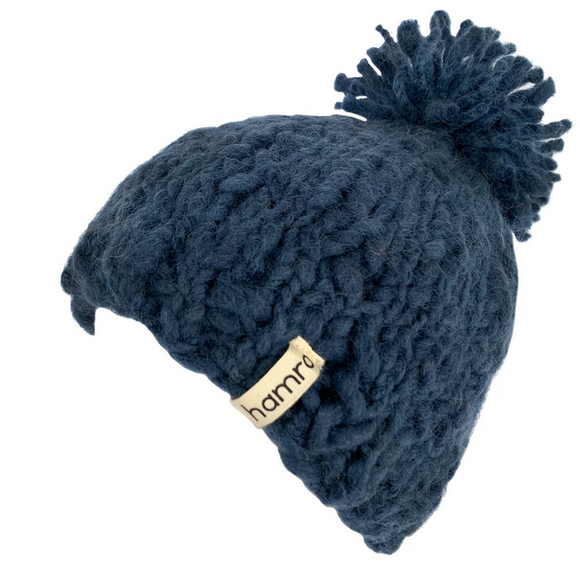 Hamro Knitted Hat, Parbat Knot, Blue