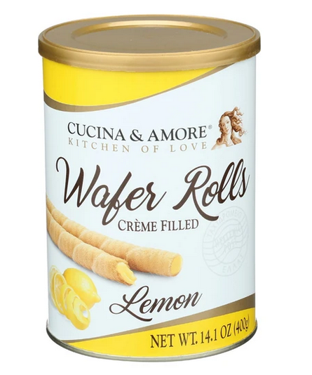 Cucina & Amore Wafer Rolls, Lemon 14oz
