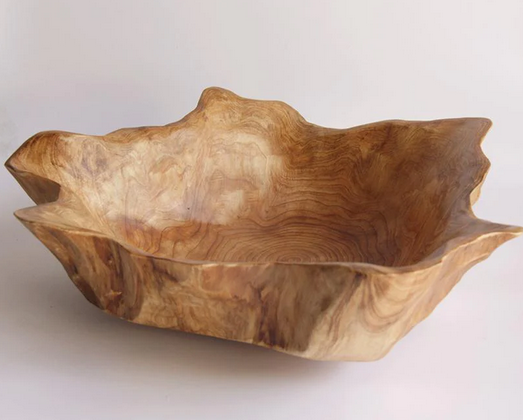 Greener Valley Hand-Crafted Live Edge Wood Bowl, Large