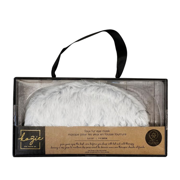 Kozie Faux-Fur Warming Eye Mask, Frosted Grey