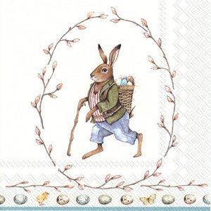 Lunch Napkin - Edward Rabbit, White