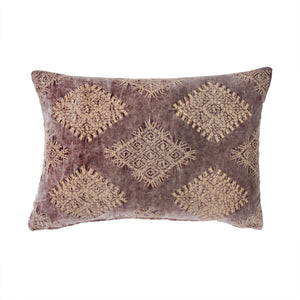 Indaba Vivi Velvet Pillow, Purple 16x24"