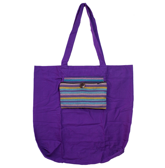 LWH Foldaable Re-usable Shopping Bag, Purple