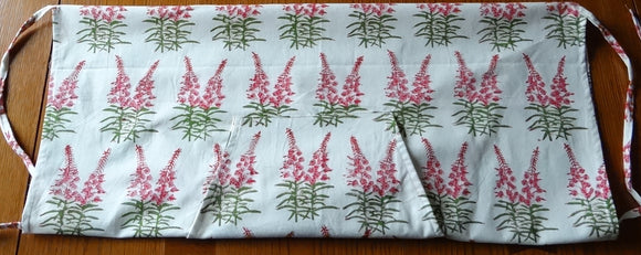 Hand Block Printed Cotton Fireweed Apron