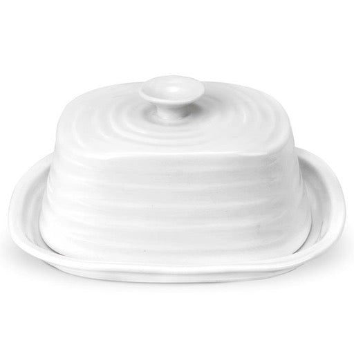 Oblong Covered Butter Dish White