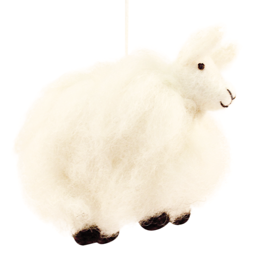 Hamro Felt Ornament, Fuzzy Sheep