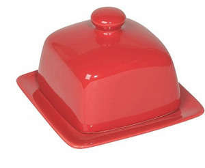 Now Designs Square Butter Dish, Red