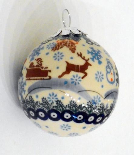 Christmas Ornament, Ball, 7cm, Snowflakes & Reindeer