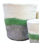 Hamro Nesting Basket, Grey/Green/Cream - Large 16