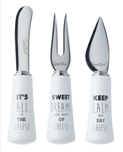 Dutch Rose Cheese Knives, Set of 3 w/Gift Box
