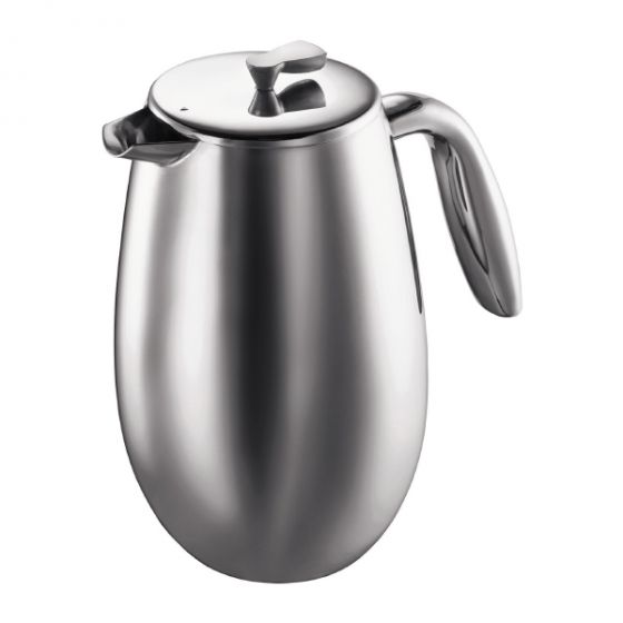 Bodum Columbia Stainless Steel Double Walled French Press, 8 Cup