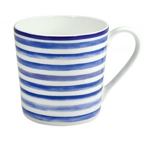 "Nordic Blue Stripes" Bone China Mug, 13.5oz
