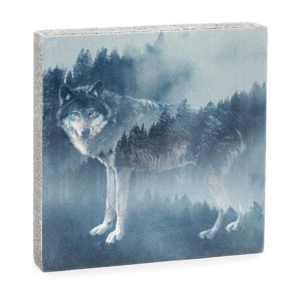 Forest Wolf Art Block, 4x4x1.25