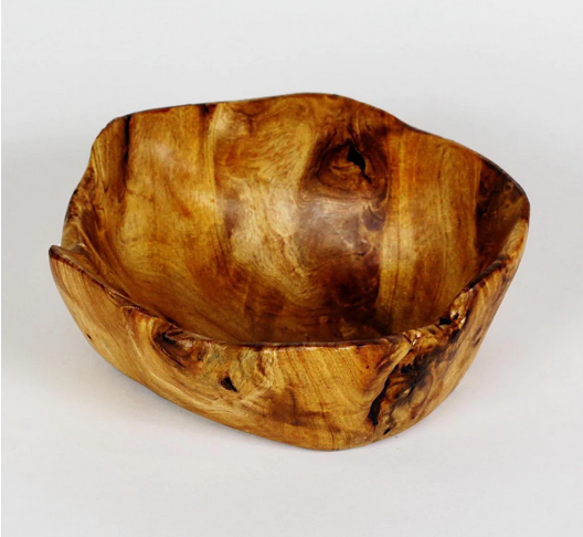 Greener Valley Hand-Crafted Live Edge Wood Bowl, Small