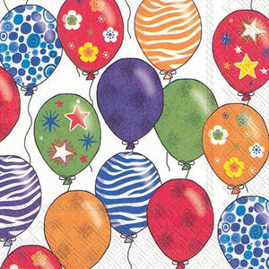 Lunch Napkin - Party Ballons White