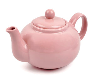 RSVP Stoneware Teapot 42oz, Pink