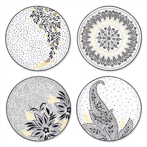 Sara Miller Artisanne Noir Salad Plates 8", Set/4