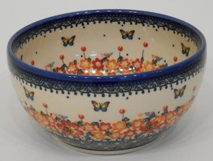 Bowl, 19x9cm, Red Flowers & Butterflies