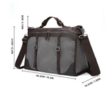DaVan Designs Canvas Messenger Bag w/ Leather Trim, Charcoal
