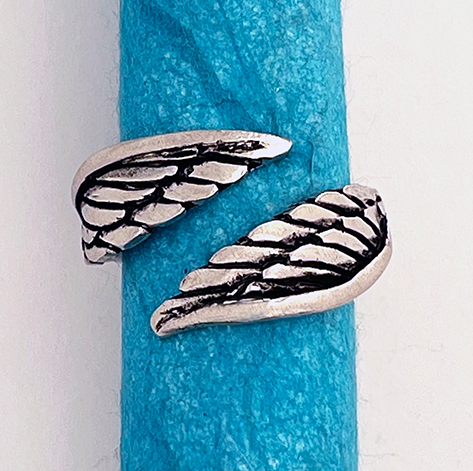 Basic Spirit Pewter Wrap Ring, Wings (One Size Only)