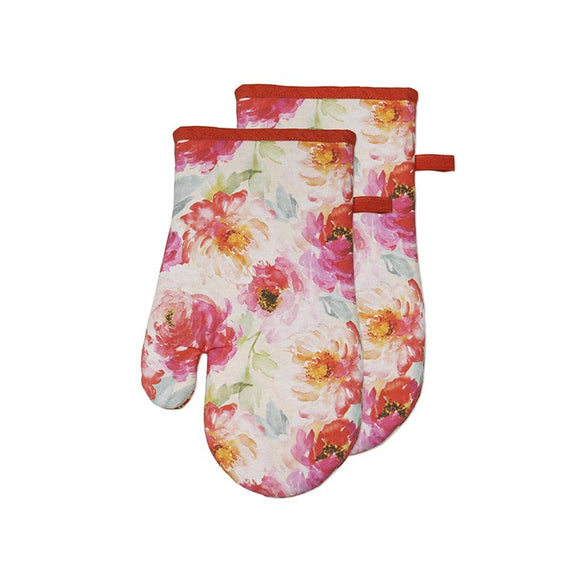 Harman Peony Floral Oven Mitts Set, 2pc