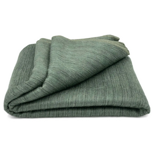 Ecualama Baby Alpaca Wool Throw Blanket, 90x67" Solid Green Mica Pattern