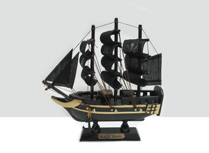 Black Pearl Wooden Model Ship, 6" L