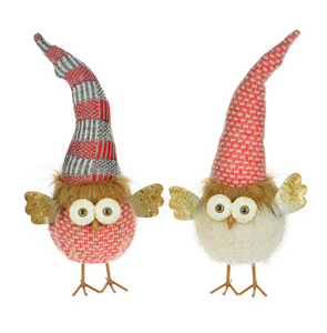Nordic Owl Plush Toy With Hats/Stick Legs, 18" Assorted