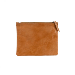 Artisan Leather Pouch, Terracotta 7x9"