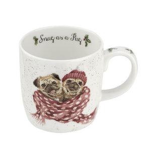 Wrendale Bone China Mug: Snug As A Pug 11oz