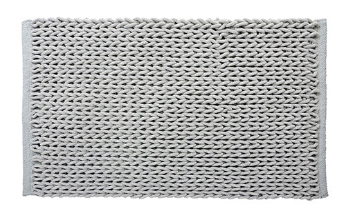 Braided Cotton/Micro Poly Bath Mat, Mist Grey 20x32