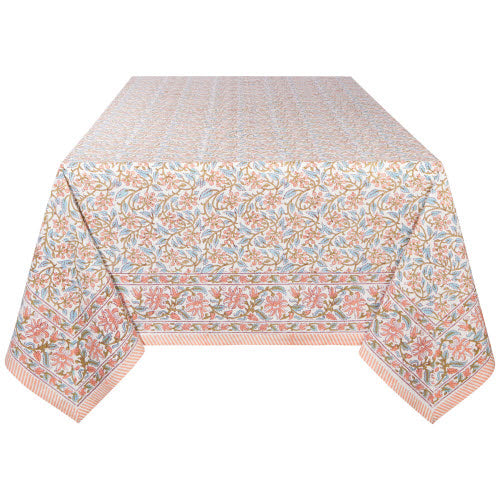 Danica Heirloom Block Print Tablecloth, Meadow 60x90
