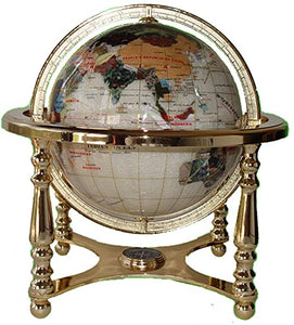 Gemstone Globe, 9" Mother of Pearl