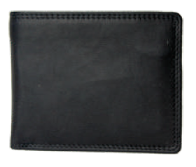 Rugged Earth Black Leather Wallet, Style 880010