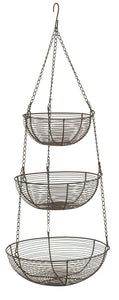 RSVP 3-Tier Hanging Basket, Woven Bronze