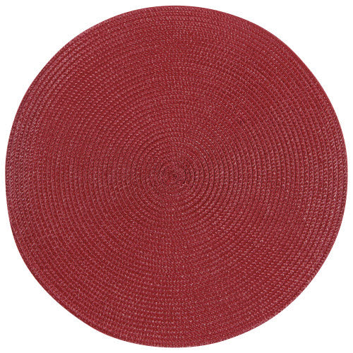 Now Designs Round Disko Placemats, Set of 4 - Carmine