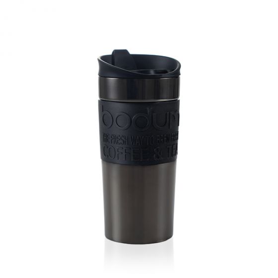 Bodum Stainless Steel Travel Mug w/Grip, 12 oz Gunmetal