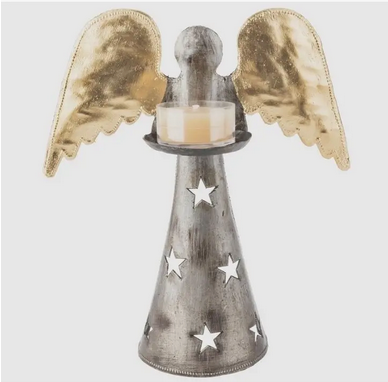 Dandarah Metal Angel Tea Light Stand, Small - Star