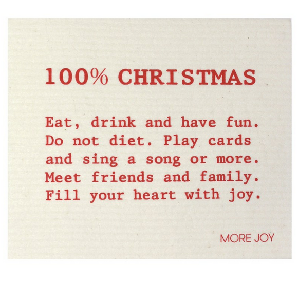 100% Christmas - MORE JOY Swedish Cloth