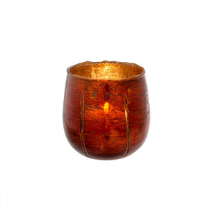 Indaba Filtered Light Votive, Rust - Small 4x4x4"