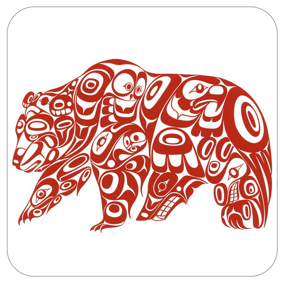 Indigenous Collection Coasters, Bear Design