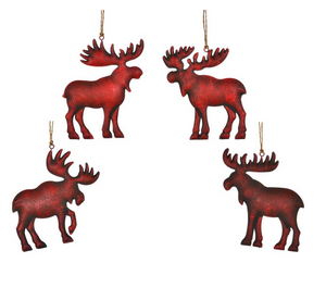 Rustic Red Moose Ornament, 4.5"