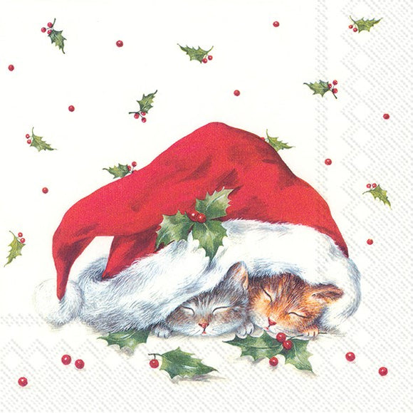 Cocktail Napkin - Sweet Christmas Cats
